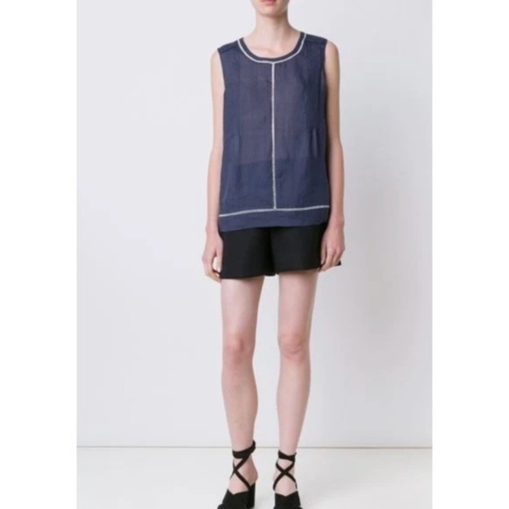 VINCE  Nautical‎ Lightweight Ramie Sleeveless Top Size Large